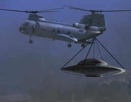 helicopter transporting a ufo