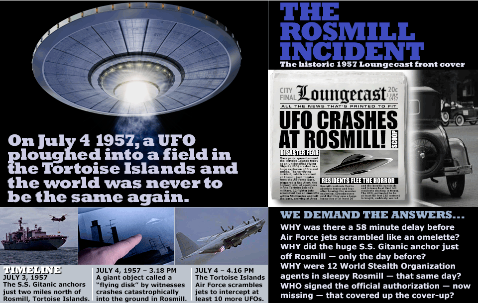 infographic about the rosmill incident and ufo crash